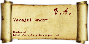 Varajti Andor névjegykártya